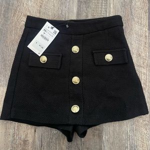 Zara Tweed Skort with Gold Buttons